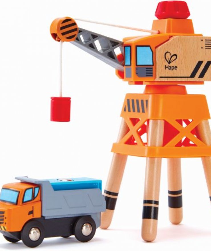 Hape Large Boom Crane (E3715A) - Μεγάλος Γερανός Με Κίνηση & Μαγνητάκια - 3Τεμ.