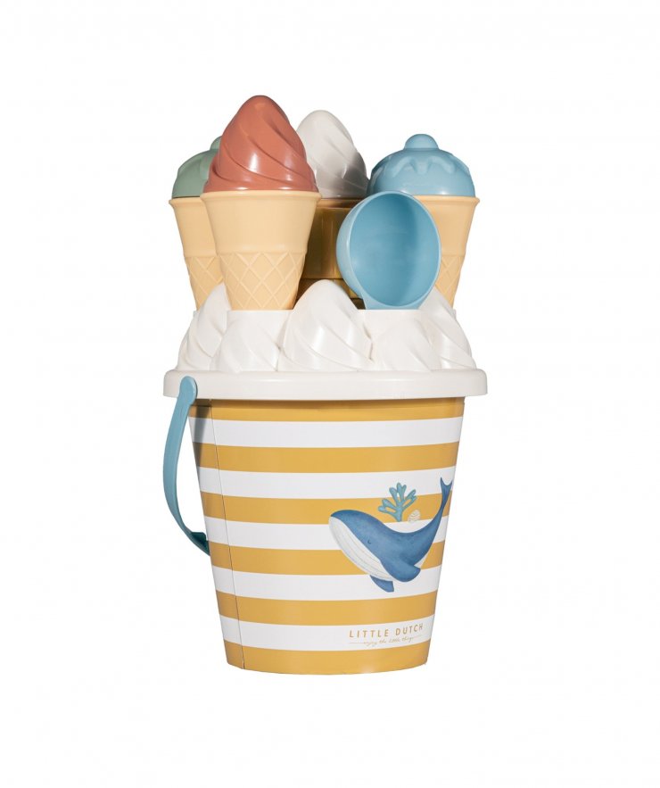 LITTLE DUTCH. Σετ κουβαδάκια παραλίας Ice Cream Ocean Dreams Μπλε