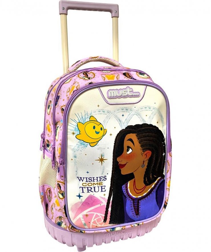 ΣΧΟΛΙΚΗ ΤΣΑΝΤΑ ΤΡΟΛΕΪ ΔΗΜΟΤΙΚΟΥ DISNEY WISH WISHES COME TRUE MUST 3 ΘΗΚΕΣ