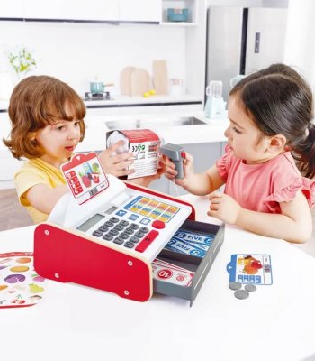 Ξύλινη Ταμειακή Μηχανή Early Explorer Beep N Buy E3184A Hape 2