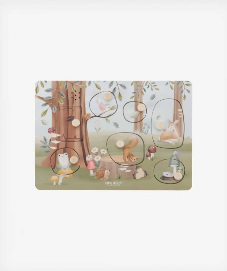 Little Dutch Ξύλινο παζλ με ήχους Forest Friends FSC
