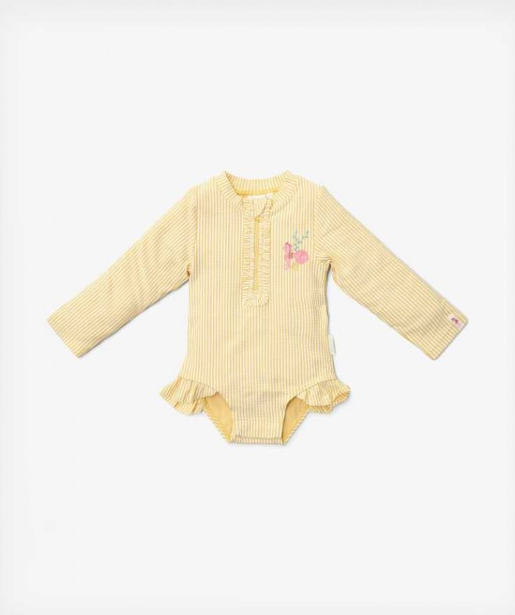 Little Dutch Ολόσωμο μακρυμάνικο μαγιό για κορίτσια Ocean Treasures Yellow 98/104 (2-4 ετών)