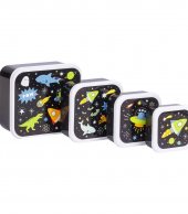 A little lovely company: Σετ 4 δοχεία φαγητού Lunch & Snack Box - Galaxy 1