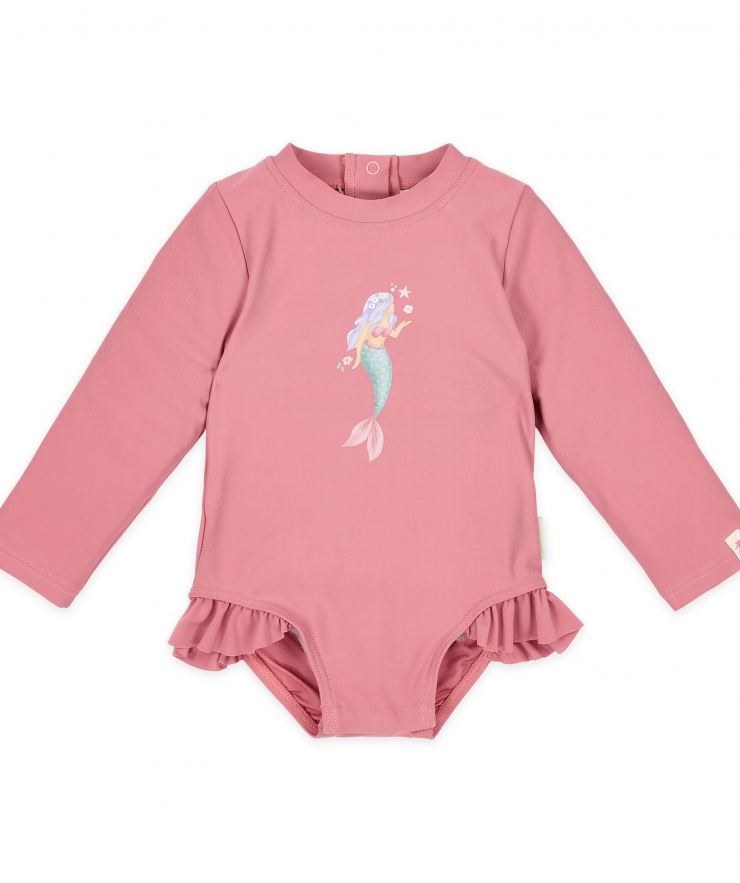 LITTLE DUTCH. Ολόσωμο μακρυμάνικο μαγιό Dreamy Pink