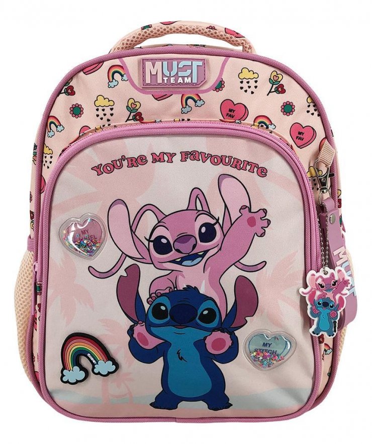 Σχολική Τσάντα Πλάτης Νηπίου Disney Stitch - Angel You Are My Favourite Must Team 2 Θήκες