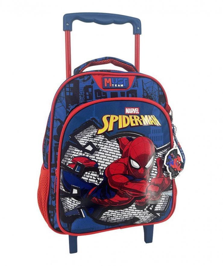 Σχολική Τσάντα Τρόλεϊ Νηπίου Spider - Man Blue Must Team 2 Θήκες